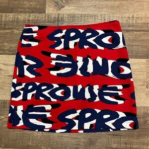 Stephen Sprouse 20th Anniversary Collection Stylish Red Graphic Skirt Size 6